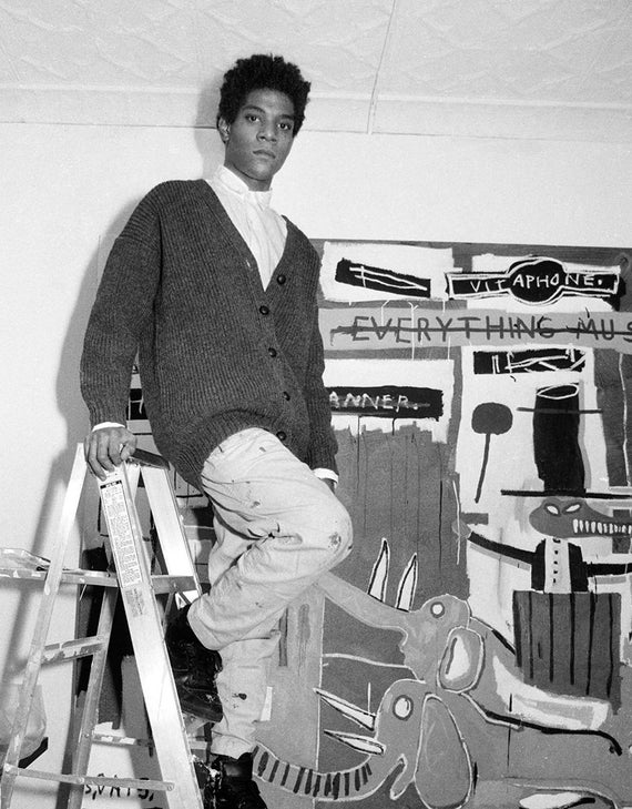 Jean Michel Basquiat Posing With Everything Must Go 1984 - Etsy