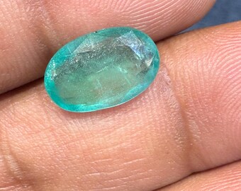 Esmeralda natural certificada de 4,29 quilates, piedra preciosa suelta para anillos y colgantes, ovalada, esmeralda de Zambia