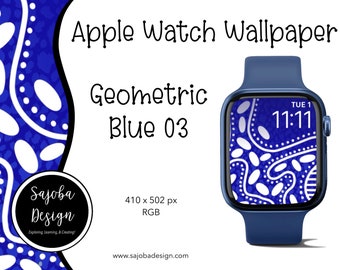 Geometric Blue-03— Apple Watch Face || Apple Watch Wallpaper || Apple Watch Background || Digital Watch Art