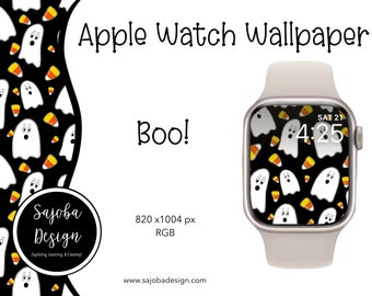 Bouh ! — Cadran Apple Watch || Papier peint Apple Watch || Arrière-plan de l'Apple Watch || Art de la montre numérique || Halloween || Bouh