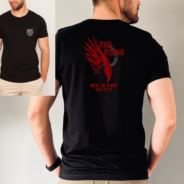 Red Rising Distressed Concert Collection Unisex Tee (Front/Back)