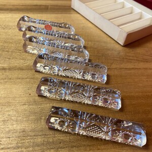 Vintage Steinachhutte Crystal Knife Rests, Set of 6, Cut Glass, Made in Western Germany, Original Box, Mid Century Tableware