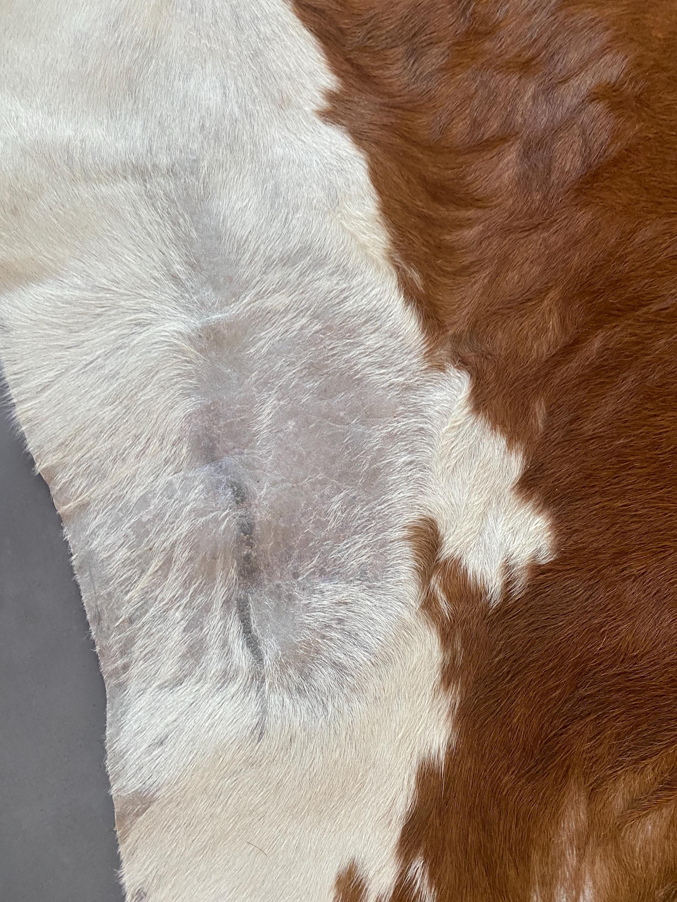 Large IKEA Brattby Cowhide Rug – Natural Brown and White – Approx