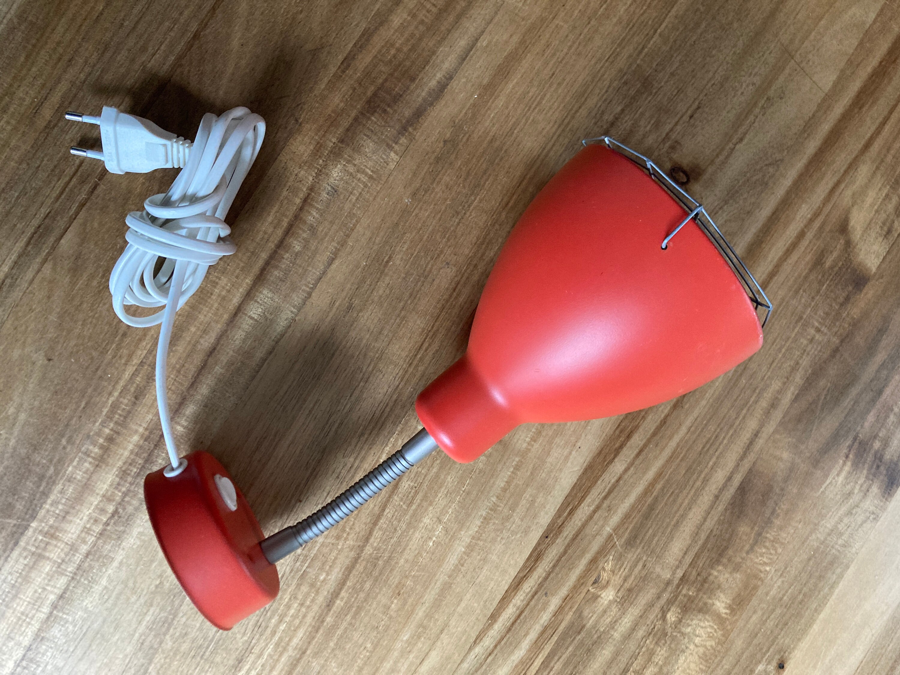 Vintage IKEA Minnen Wall Lamp – Red/orange – 1980s Flexible Design