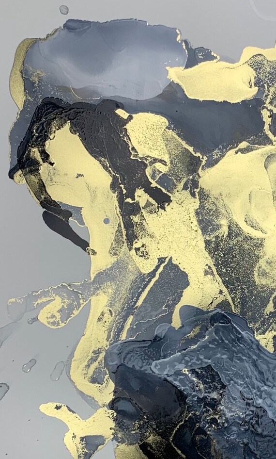 お買い得品 抽象画 A4サイズ ゴールドフレーム 抽象画 A4サイズ