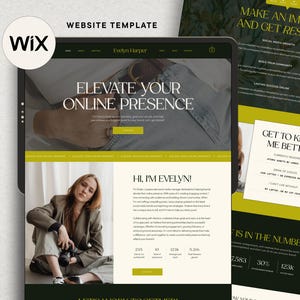 WIX Website Template for Coaches & Social Media Managers, Modern DIY Website for Entrepreneurs, Easy Editable Wix Design, Agency Website
