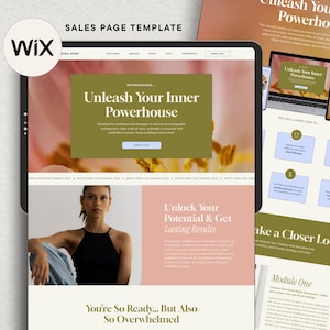 Wix Website Sales Page Template, Online Course Landing Page, High Converting Sales Page Template Business Funnel, Wix One Page Website