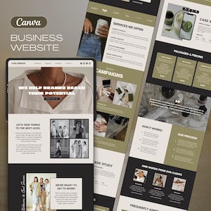 Social Media Manger Canva Website, Canva Website Template, Canva Sales Page Template, Canva Coaching Website, Business Website Template