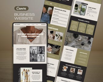 Social Media Manger Canva Website, Canva Website Template, Canva Sales Page Template, Canva Coaching Website, Business Website Template
