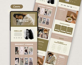 UGC Portfolio Template | Canva UGC Template | UGC Website | Canva Website Template | User Generated Content | Content Creator Influencer