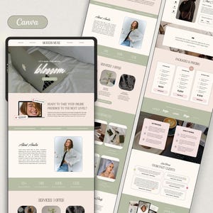 Social Media Manger Canva Website, Canva Website Template, Business Website Template, Marketing Agency Website, Template for Entrepreneurs