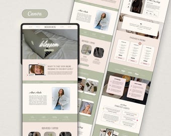 Social Media Manger Canva Website, Canva Website Template, Business Website Template, Marketing Agency Website, Template for Entrepreneurs