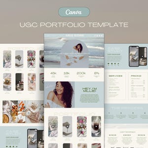 Plantilla de cartera UGC / Plantilla Canva UGC / Sitio web UGC / Plantilla de sitio web Canva / Contenido generado por el usuario / Creador de contenido