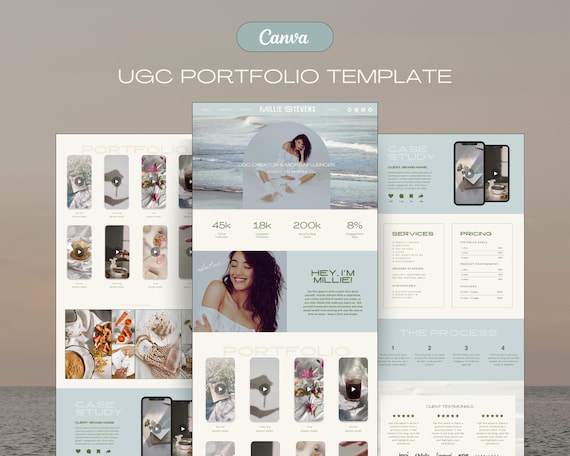 UGC Portfolio Template | Canva UGC Template | UGC Website | Canva Website Template | User Generated Content | Content Creator