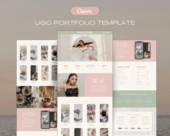 UGC Portfolio Template, Canva UGC Template, UGC Website, Canva Website Template, Canva Template for Content Creator, Freelance Portfolio