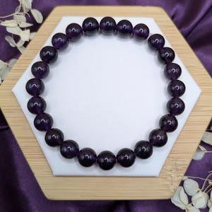 Amethyst Gemstone Bracelet February Birthstone Jewelry Pisces Zodiac Crystal Spiritual Protection Gift for Husband 33rd Anniversary gift