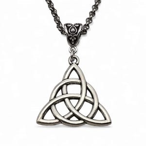 Triquetra Necklace Trinity Knot Jewellery Men&#39;s Celtic jewellery Celtic pendant Chain Holly Trinity gift, Faith Jewellery