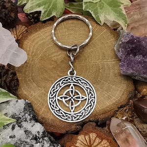 Chaveiro de nó de bruxa, chaveiro de proteção, chaveiro wiccan, símbolo de proteção de bruxas, acessório pagão, presente, pingente de sigel, chaveiro gótico