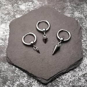 Bohemian triangle cone dangle earring single Men&#39;s earring Edgy Hipster jewellery gift for him earrings for guys Men&#39;s festival fashion gift