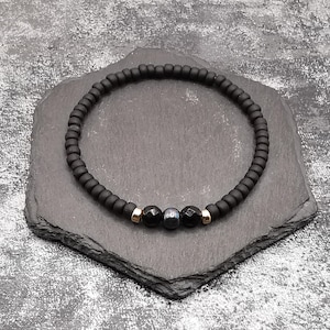 Black Pearl Bracelet June birthstone jewellery Gift for him 30th Anniversary gift husband Pearl jewelry for men sleek minimalist bracelet