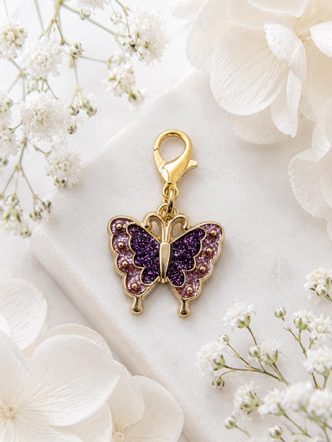 Gold Butterfly Bag Charm, Purse Accessories, Wildlife Pendant,…