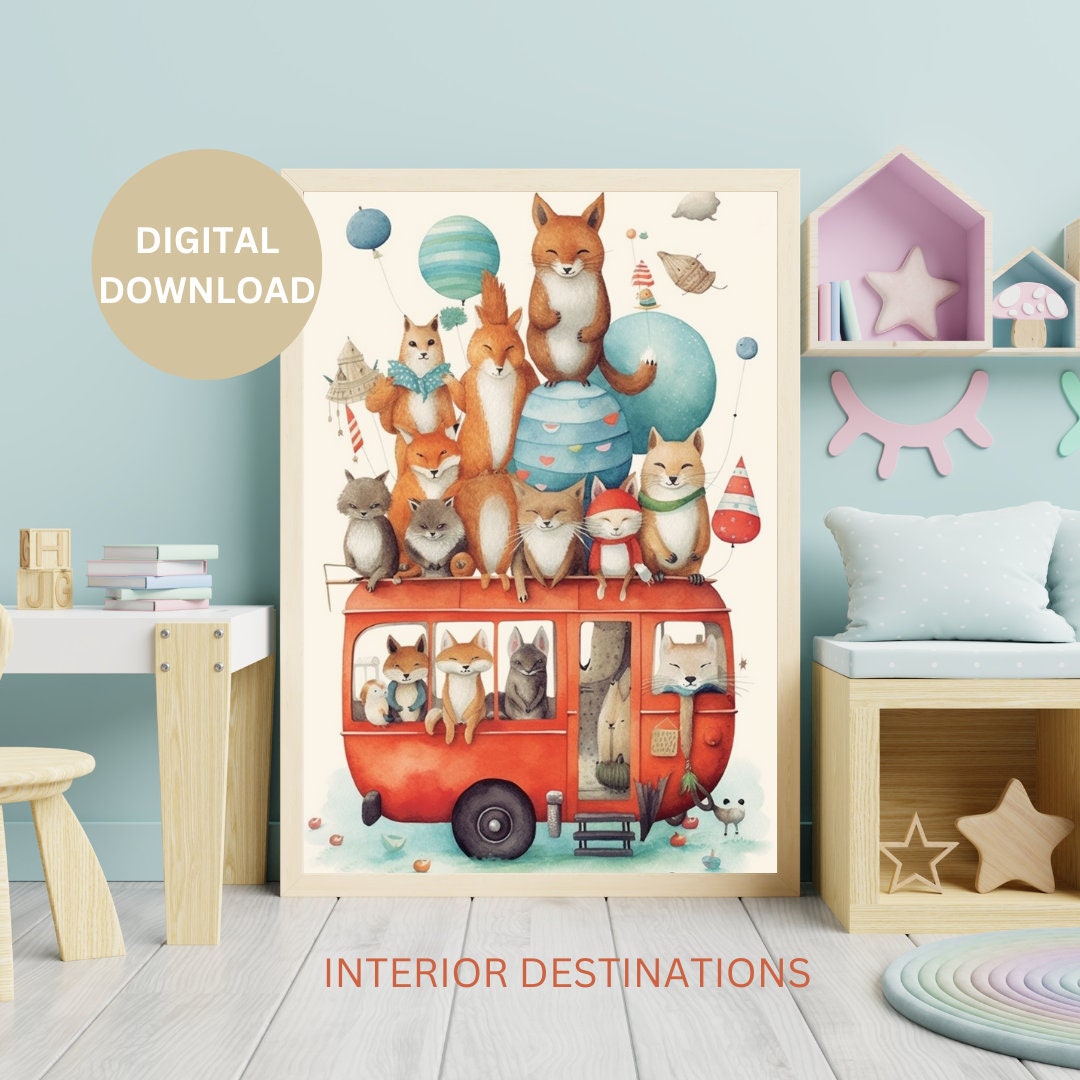 Whimsical and Playful Print for Children's & Nursery Room Digital ...