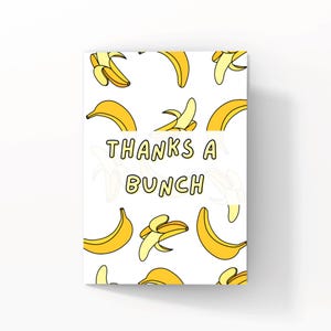 Thanks a bunch - Funny Thank You Cards – Personalised Thank You, Funny Message, Unique Card for Him, Her, Friends & Family, Colleagues