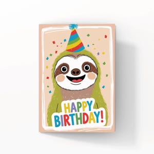 Carte d'anniversaire paresseux ~ carte animal mignon ~ carte d'anniversaire pour enfants - N'oubliez pas de consulter TOUS NOS CRÉATIONS en visitant notre boutique ici ! ??