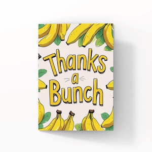 Thanks a bunch - Funny Thank You Cards – Personalised Thank You, Funny Message, Unique Card for Him, Her, Friends & Family, Colleagues