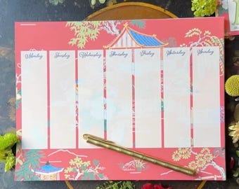 Weekly Planner Historical Wallpaper Calendar | Luxury Home Decor | Organizer | 75 sheets
