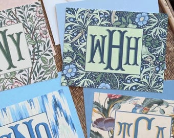 Monogram Stationery Notecards: 4 Variations | Personalized Thank You Notes | Shadow Fishtail