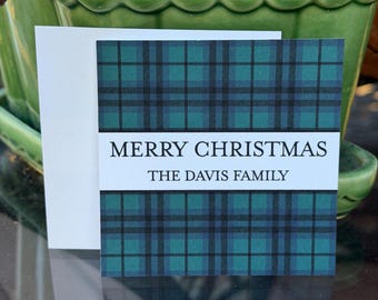 Classic Plaid Gift Tag | Stickers | Blackwatch | Personalized | Family Initial Gift Calling Enclosure Cards