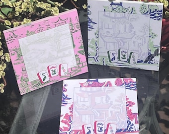 Mahjong Tiles Notepad | 3 Color Variations | Square | 50 sheet | 5”x5”