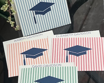 Personalized Graduation Notecards: Cap and Gown Stationery