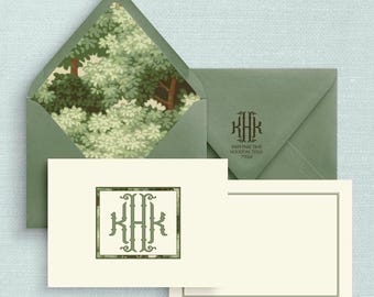 Tree Mural Forest Notecards: Personalized, Euro Flap Lined Envelope, 5x7