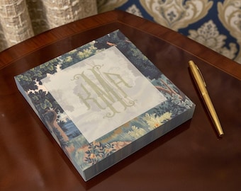 Personalized Monogram Notepad: Mural Historical Wallpaper