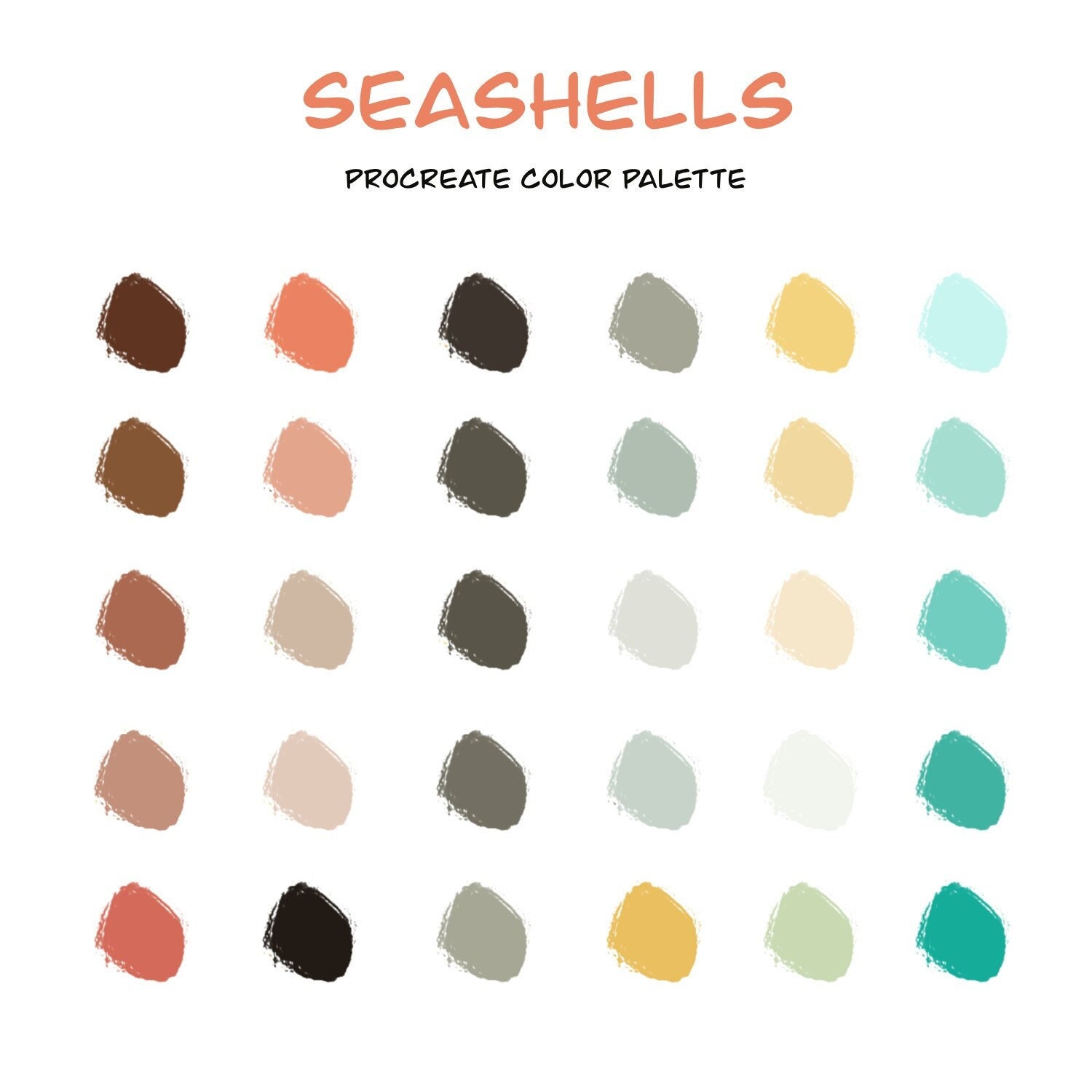 Seashells Procreate Color Palette Seashell Color Palette Etsy
