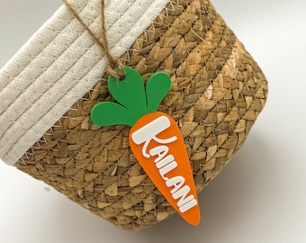 Étiquette personnalisée pour panier de carottes de Pâques, étiquette imprimée en 3D