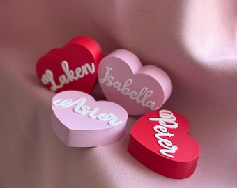 Empileurs de noms de coeur personnalisés, décoration de la Saint-Valentin