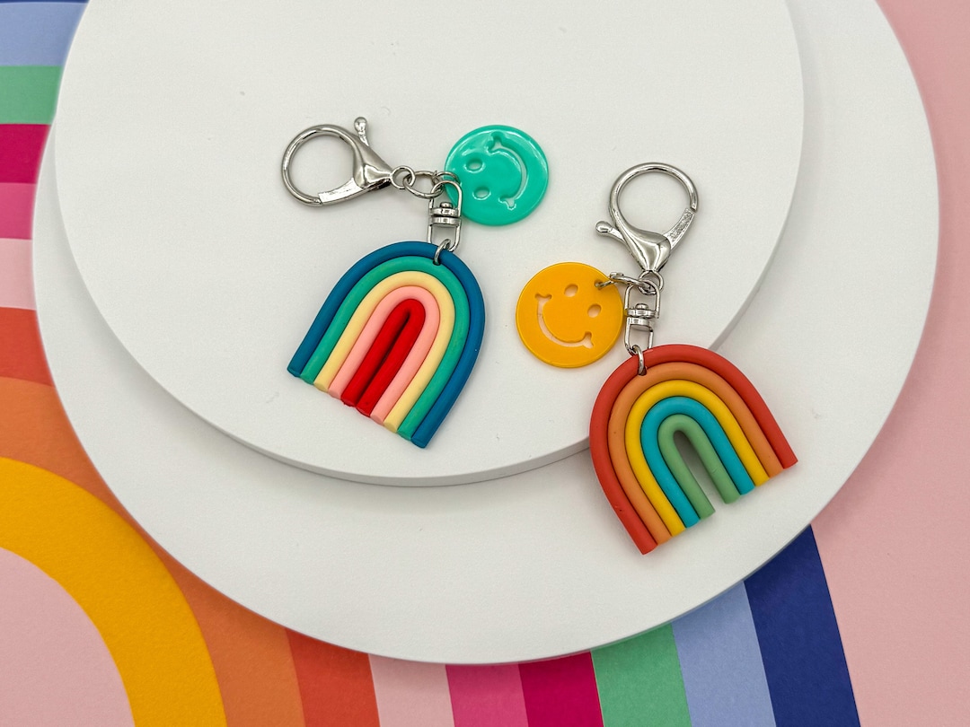 Rainbow Charm Name Tag Charm Etsy