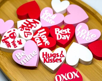 Mini coeur de conversation, remplissage de bol coeur Saint-Valentin, remplissage de plateau, cadeau de la Saint-Valentin, décoration coeur, anniversaire