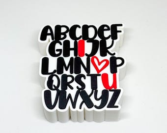 I Love You Alphabet PLA Stacker, décoration Saint-Valentin