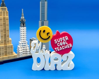 Porte-nom personnalisé pour enseignant, décoration de bureau, cadeau pour enseignant