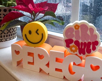 Porte-nom personnalisé imprimé en 3D, décoration de chambre personnalisée