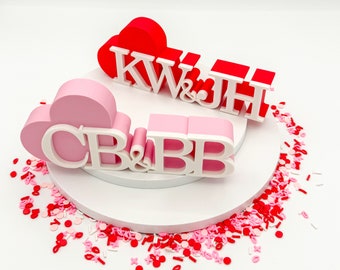 Porte-nom personnalisé coeur, décoration Saint-Valentin, PLA imprimé 3D