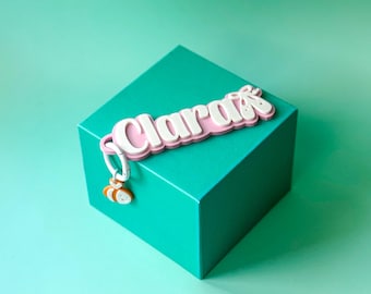 Médaillon personnalisé pour nom de ballet, breloque pour sac à dos imprimée en 3D