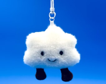 Charm nuage duveteux, breloque peluche nuage, joli porte-clés nuage, breloque porte-nom, breloque de sac, porte-clé de voiture, idée cadeau, porte-clés, mignon porte-clé