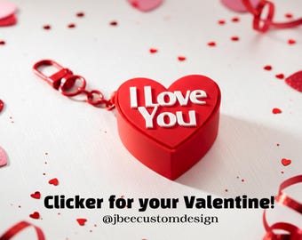 Clicker coeur personnalisé | Porte-clés Fidget pour la Saint-Valentin