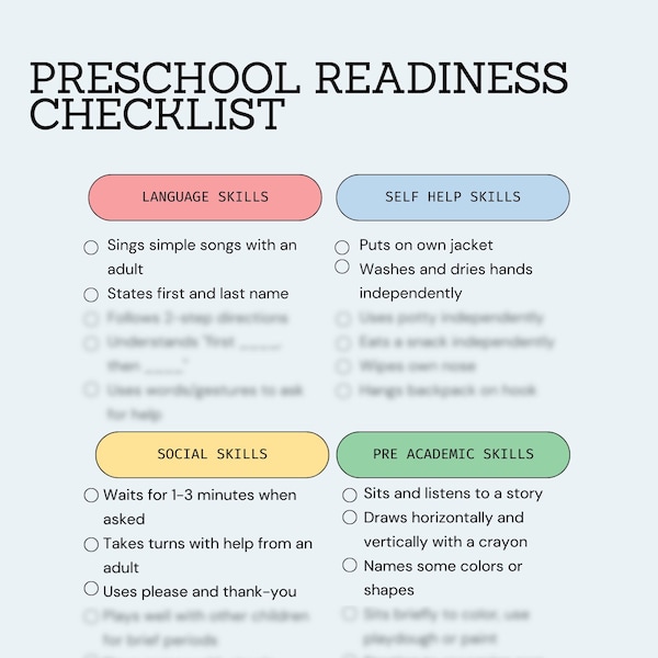 Preschool Readiness Checklist, Is my child ready for Pre-k?, child development, toddler, preschooler, daycare, back to school
