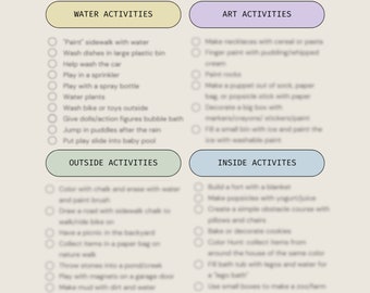 Toddler Summer Bucket List, Fun Activities Printable (Digital Download)